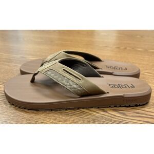 Flojos Men's Tan‎ Flip Flops Size 8 | Comfort Sandals Beach Ready Memory Foam